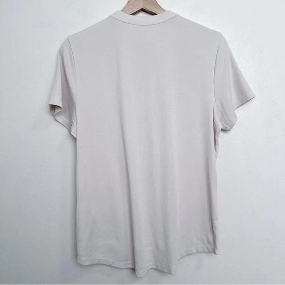 Calvin  Klein Jeans Womens Large Jersey Buton Neck Beige Shirt - Picture 13 of 13